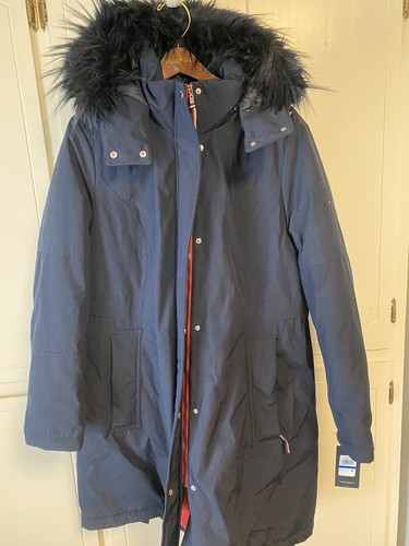 Faux-Fur-Trim Hooded Raincoat | eBay