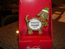 NEW Dog Photo Frame RESIN  Christmas Stocking Holder Hanger