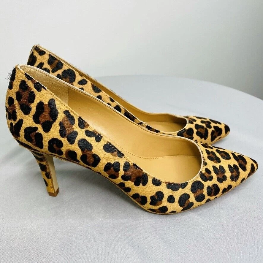 J.Crew $298 Elsie Pumps in Leopard Calf Hair Size 6.5M K7890 - Image 2 of 4
