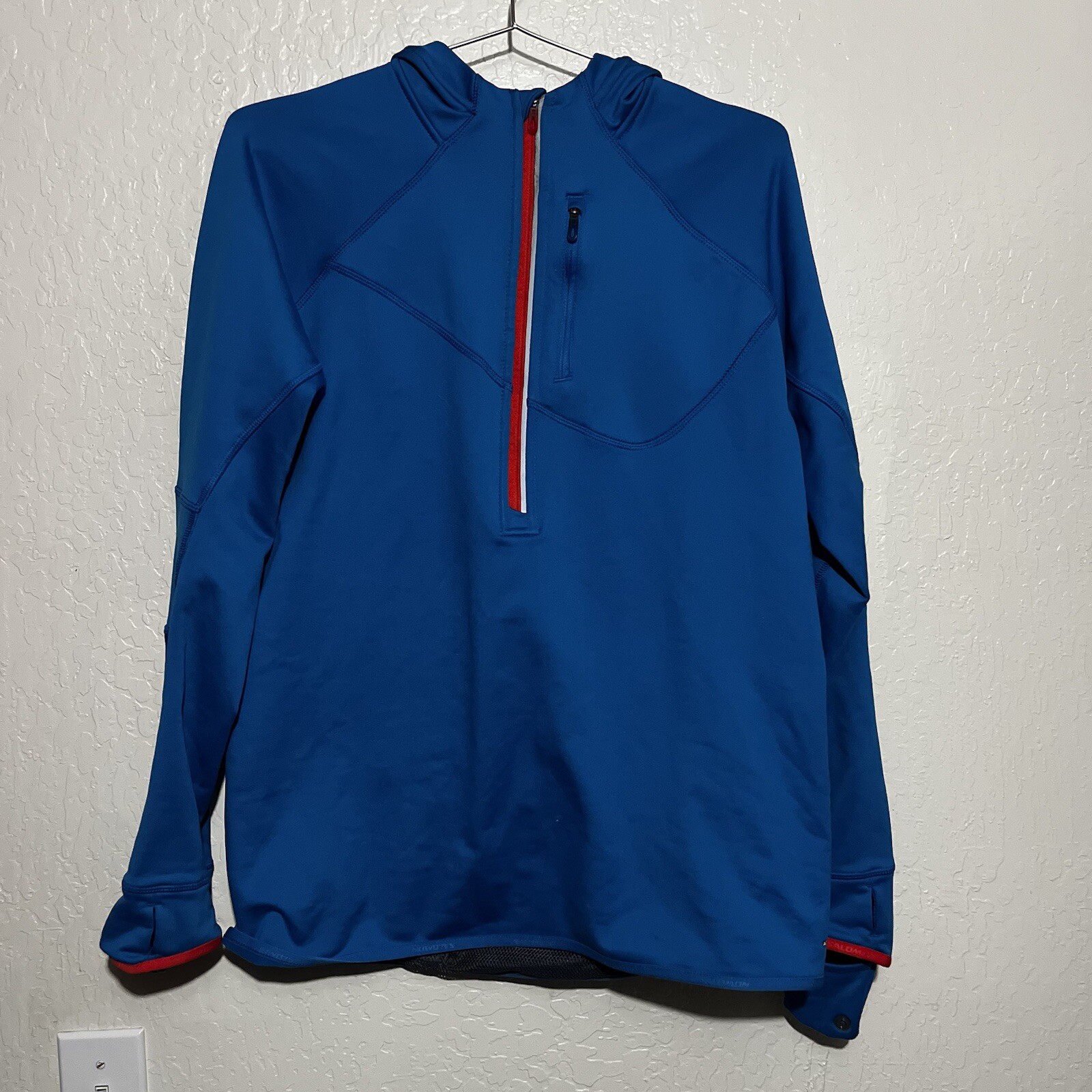 Maglione Salomon donna grande mezza zip veloce strato medio pullover felpa blu acqua pile
