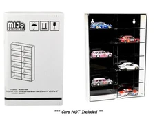 Showcase 12 Cars Display Case for 1/64 Scale Wall Mount Clear Black MJ08012 BK