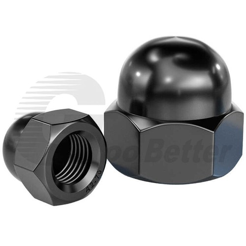 Hutmuttern Hutmutter Edelstahl A2 V2A rostfrei Hutmuttern Muttern M3-M24 Schwarz - Bild 8 von 21