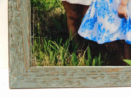 3.5x5 4x5 4x6 5x7 Blue Aqua Rustic Double Hinged Vertical Wood Picture Frame - Picture 3 of 6