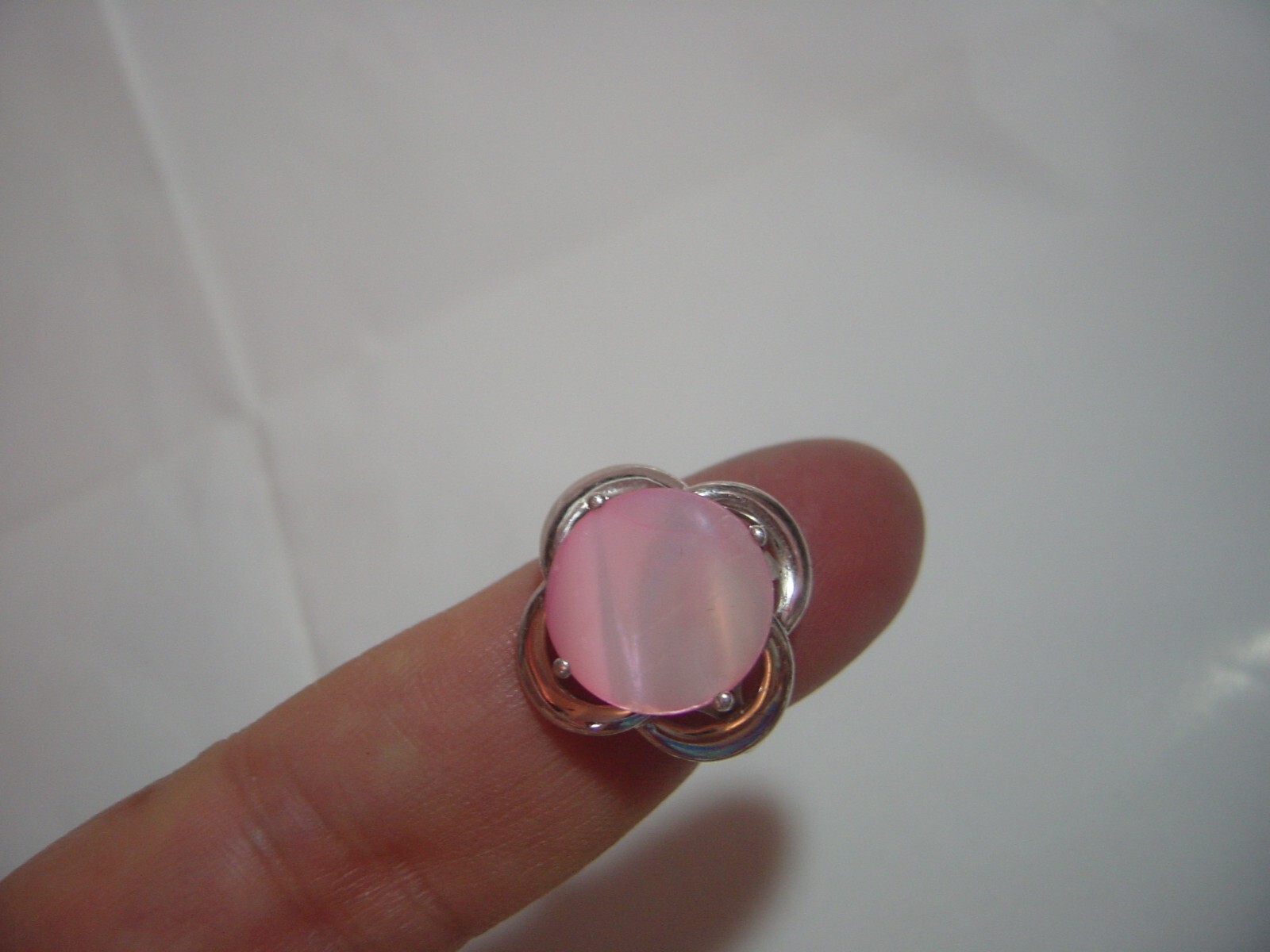 beautiful Solid Silver Ring-unusual bright pink m… - image 10
