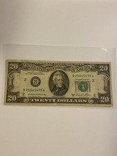 RARE 20 DOLLAR BILL NOTE, SERIES 1981 A, VINTAGE, GREAT CONDITION, FANCY