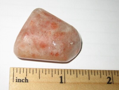 1'' TUMBLED POLISHED NATURAL SUNSTONE CRYSTAL STONE MINERAL FROM INDIA ~ 23.9g *3