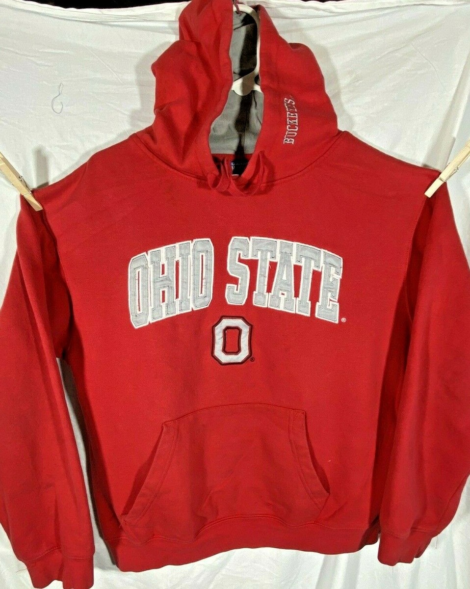 Ohio State Buckeyes Hoodie Mens Large Red Embroidered Pullover