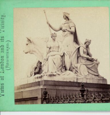 Albert Memorial Sculpture From Back - London Stereoscopic Company Stereoview