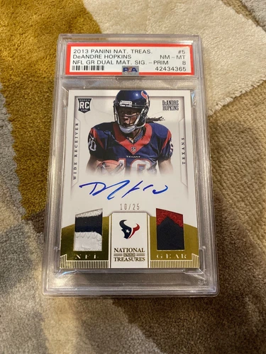 2013 Panini National Treasures DeAndre Hopkins NFL Gear PSA 8 Player # 10/25