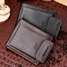 Men Leather Wallet Purse ID Credit Card Clutch Bifold Short Front Pocket Bag US