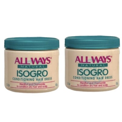 All Ways Natural Isogro Conditioning Hair Dress  AllWays Super Gro Lot Of 2 Jars