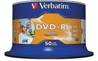 VERBATIM 183250600 Verbatim DVD-R 43533 16x 4,7GB 120Min. 50 St./Pack .   Die DV