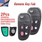 2 Remote Key Fob for Jaguar S-Type X-Type Xj8 2002 2003 2004 2005 2006 2007 2008 (For: Jaguar S-Type)