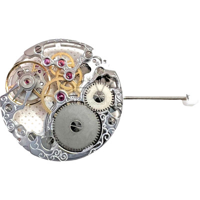 ETA - 6498-1 - SWISS MADE - SKELETON - DECORATED - SILVER - Ø37.17