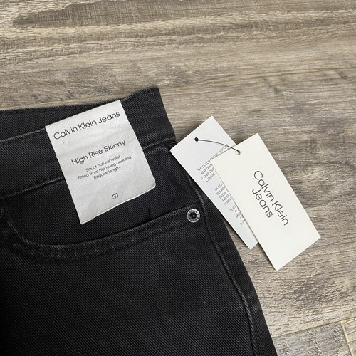 NWT Calvin Klein Jeans Women’s Size 31 Black Denim High Rise Skinny Jeans - Picture 2 of 7