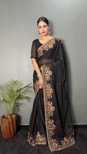 Saree Party Wear Wedding Designer Indian Blouse Sari Bollywood Ready to Wear