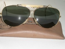 1960's VINTAGE B L RAY BAN USA 10K GF G15 WRAP-AROUNDS SHOOTING SUNGLASSES MINT