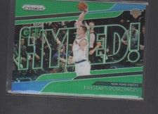 KRISTAPS PORZINGIS   2018-19 PANINI PRIZM GET HYPED! GREEN PRIZMS CARD #3