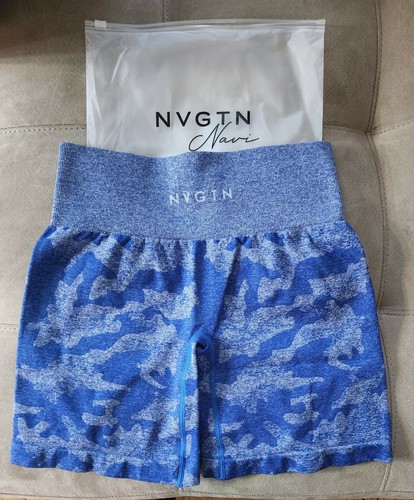 NVGTN Blue Camo Seamless Shorts. Size 