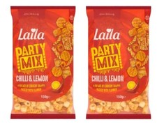 Laila Party Mix Chilli & Lemon, Crunchy Shapes Snack, Pack of 2