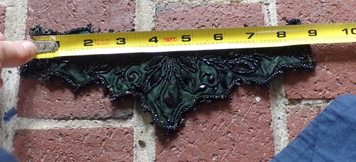 2 pezzi applique vittoriane nere antiche/vintage con perline + 68 perline - Foto 21 di 23