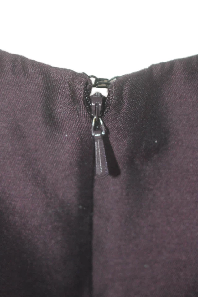 Vestido púrpura Cynthia Rowley para mujer manga larga cuello barco hasta la rodilla talla 6 Foto 4 de 4