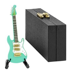 Miniature Guitar with Stand and Case, 10cm Mini 6 Strings Electric Guitar, Ho...