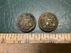 2 Pacific Mail Steam Ship Co. Civil War Era PMSSCo Buttons by PWG Pat. 1864