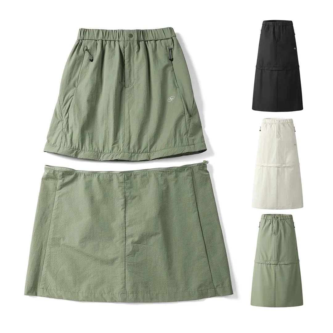 Men Women Detachable Cargo Skirt Quick Dry Y2K Streetwear Track Skirt Loose