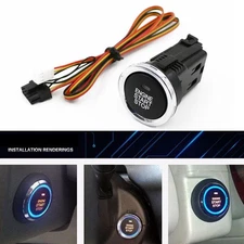 Keyless Ignition Kit 12V Engine Start Stop Push Button Switch Ignition Starter
