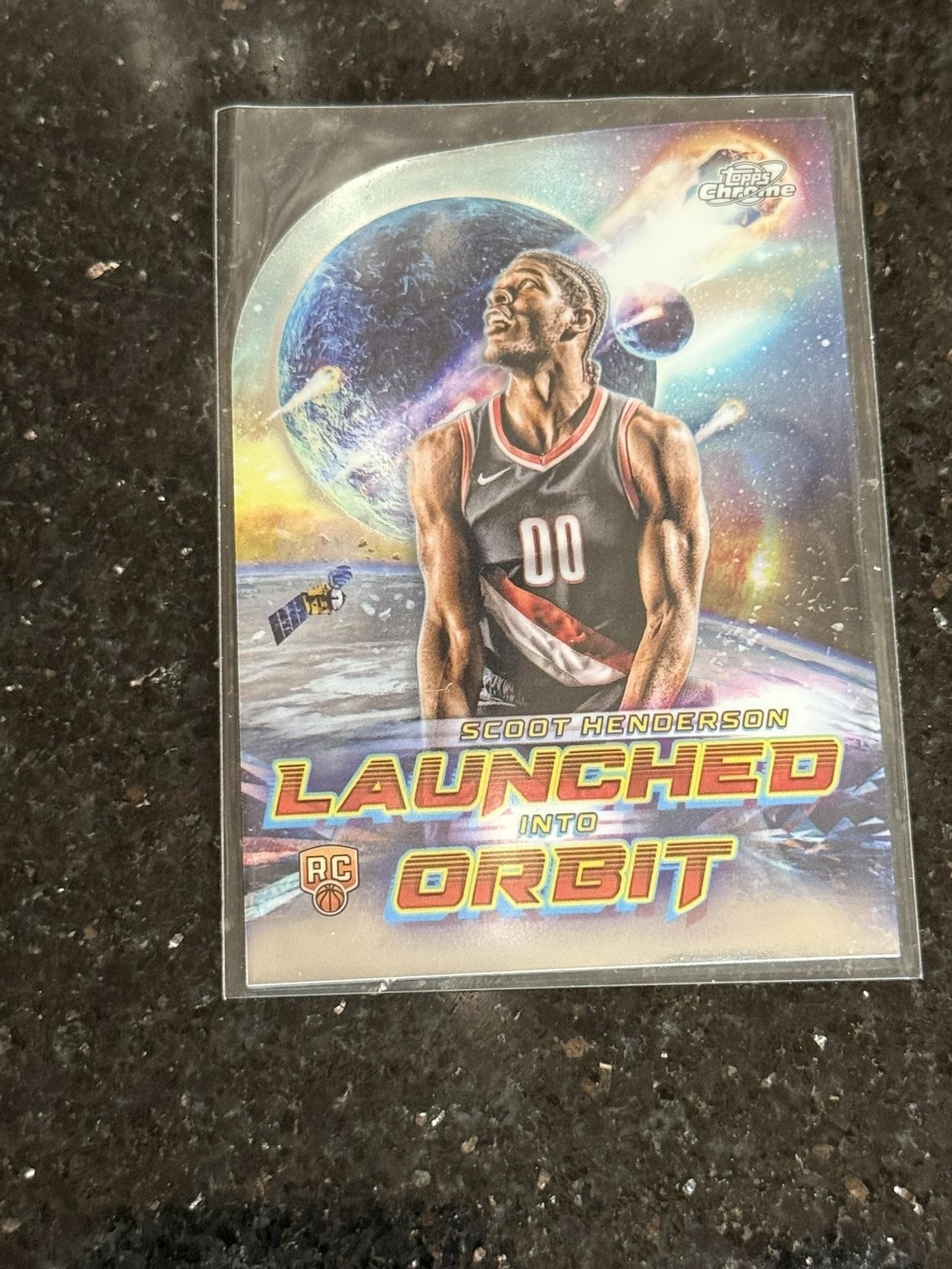 2023-24 Topps Chrome Cosmic #LIO-4 Scoot Henderson Launched Into Orbit Blazers