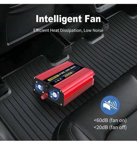 SUNWHEEL 1000W Pure Sine Wave Inverter, 12V DC to 110V/120V AC Power 12V-1000W - Picture 6 of 12