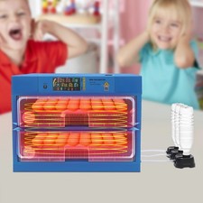 Blue Poultry Egg Hatcher Machine 128 Eggs Hatching Machine 80W Digital Automatic