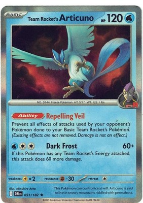 Destined Rivals #051/182 Team Rocket's Articuno (Holo)