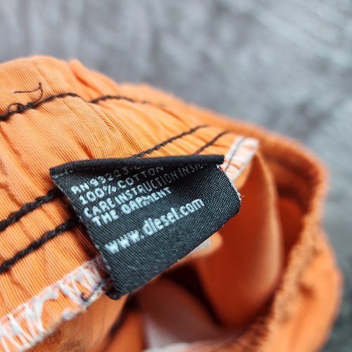 Diesel Men’s Orange & Navy Floral-Panel Swim Trunks Boardshorts – Size F - Picture 8 of 10