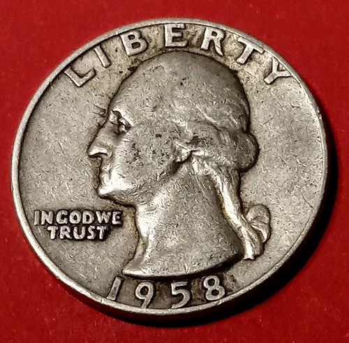 🟅 1958-D 90% Silver Wash. Quarter 25¢ 68-Year-Old Coin @ Below Melt*