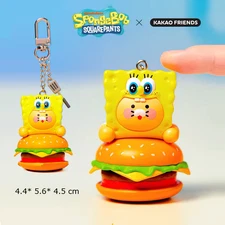 KAKAO Friends FIDGET Toy x SPONGEBOB SquarePants Krabby Patty CLICKER Keyring