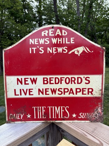 Vintage New Bedford, MA Advertising Sign sign for “The New Bedford Times” news