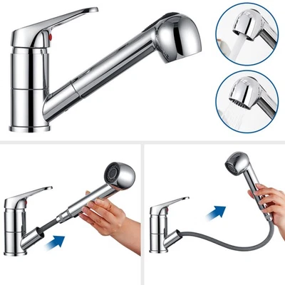 AURALUM MAX 360° Küche Wasserhahn Küchenarmatur Ausziehbar Brause Mischbatterie Edelstahl