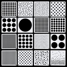 Lnngub 16 Pcs Circle Stencils for Drawing,Polka Dot Round White