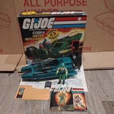 GI Joe ARAH Cobra Water Moccasin 1984 Vintage W Cut Box And Copper Head 100 NM