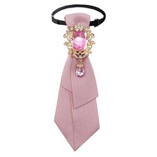 Women Girls Adjustable PreTied Necktie Rhinestone Bow Tie Uniform Party