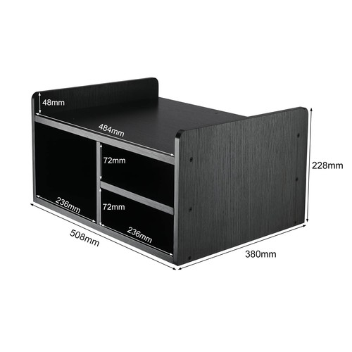 Desktop Wood 2 Tier Printer Stand with Storage Fax Shelf Office Desk - Picture 2 of 5