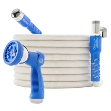 Expandable Marine Hose, UV Protection, 3/4 in X 100 Ft. Hose, On/Off Valve, BONU
