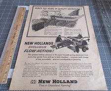 1958 New Holland Baler Heart of Quality Haymaking How Flow Action Works Print Ad