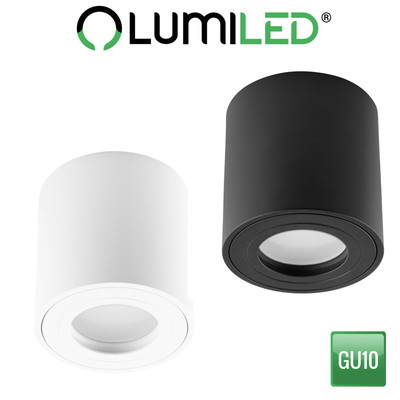 LUMILED Deckenleuchte GU10 Aufbauleuchte Aufbauspot Außen IP44 Weiß/Schwarz 83mm