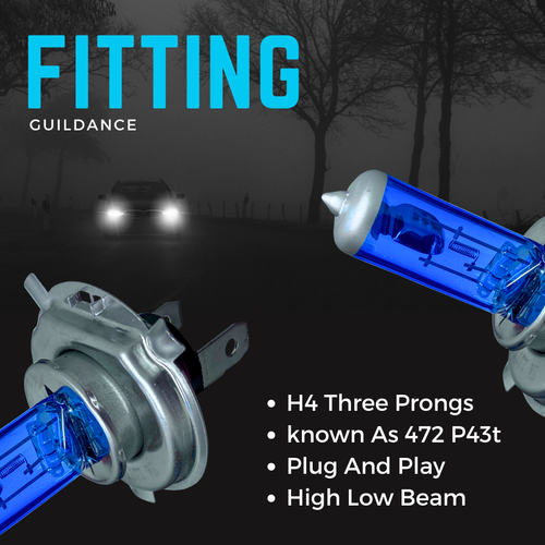 Fits Toyota Yaris 100w Headlight Blue Xenon 2013-2020 High Low Beam Bulbs 12v - Picture 7 of 13