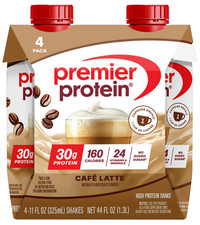 Premier Protein Shake, Caf  Latte, 30g Protein, 11 fl oz, 4 Ct