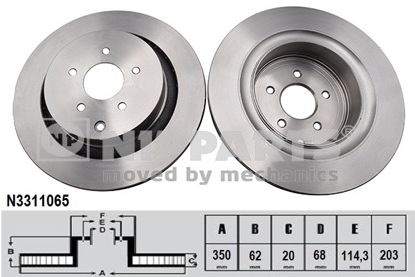2X Nipparts Bremsscheibe Hinterachse BelüFtet Ø350Mm FüR Infiniti QX70 FX Y51-image