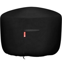 SheeChung Round Gas Fire Pit/Table Cover-Heavy Duty 36” DIA X 24”H, Black